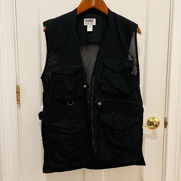 Domke PhoTOGS Utility Photo Vest Medium Black Mesh 13 Pockets Professional Zip - Picture 1 of 6